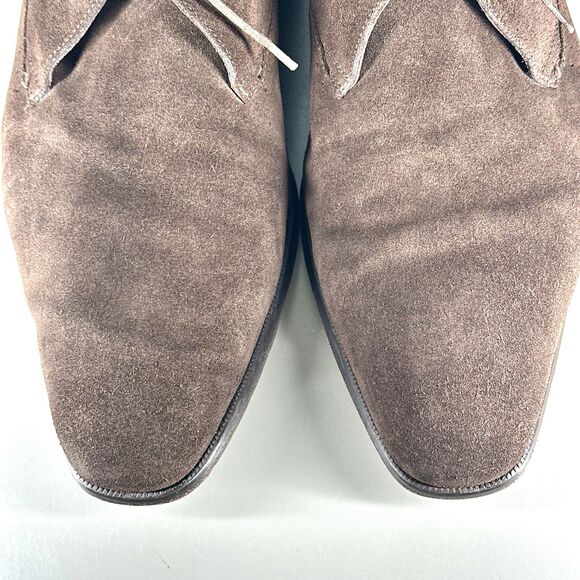 A Testoni Basic Oxford Dress Shoes Brown Suede Leather Mens Size 12 Lace Up - Picture 4 of 16